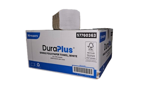 Dura Plus 57760363 Papierhandtuch, einfach gefaltet (weiß)
