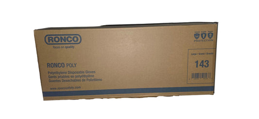 Cardboard box with Ronco branding on a gray background