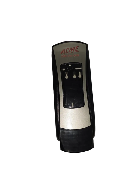 ACME liquid nitrogen tank adapter or connector with a black and silver metallic body, featuring three port nozzles on the front, set against a plain white background.