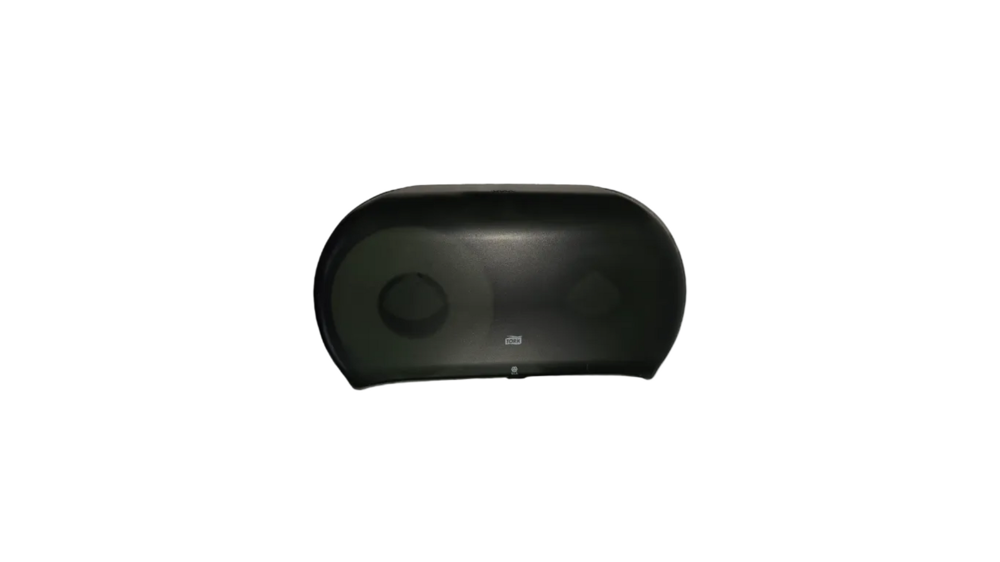 A black curved plastic product, likely a protective cover or case, featuring two circular cutouts and a small white 'mats' brand logo near the bottom center, set against a plain white background.